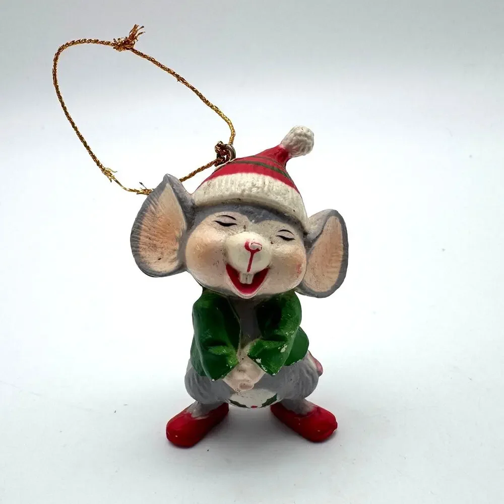 Vintage Christmas Tree Ornaments Lot 7 Angels Elf Mouse Bear Turtle Japan